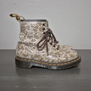 Paisley Lace-Up Ankle Boots